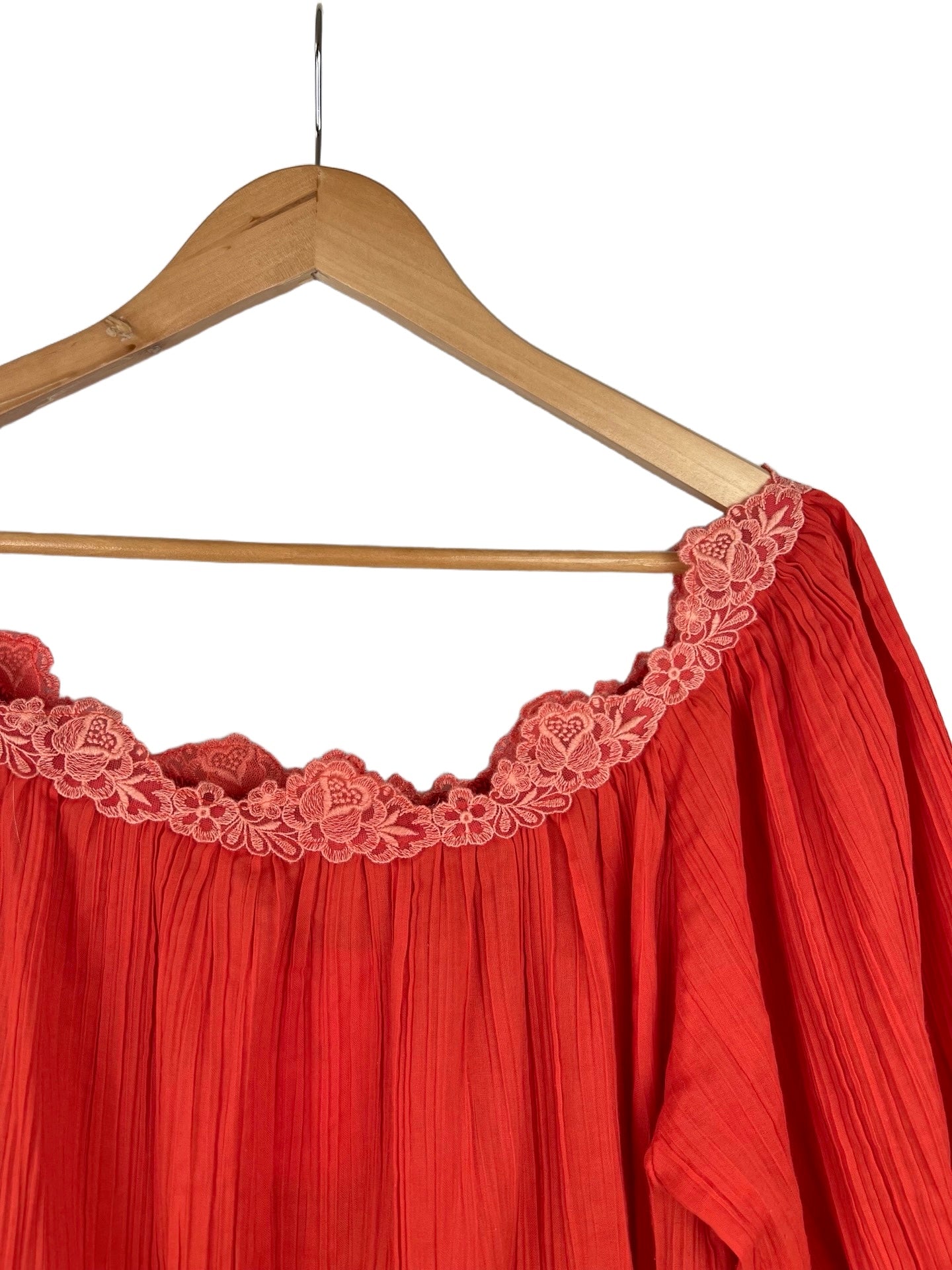 Bohemian vintage blouse met pofmouw - M/L