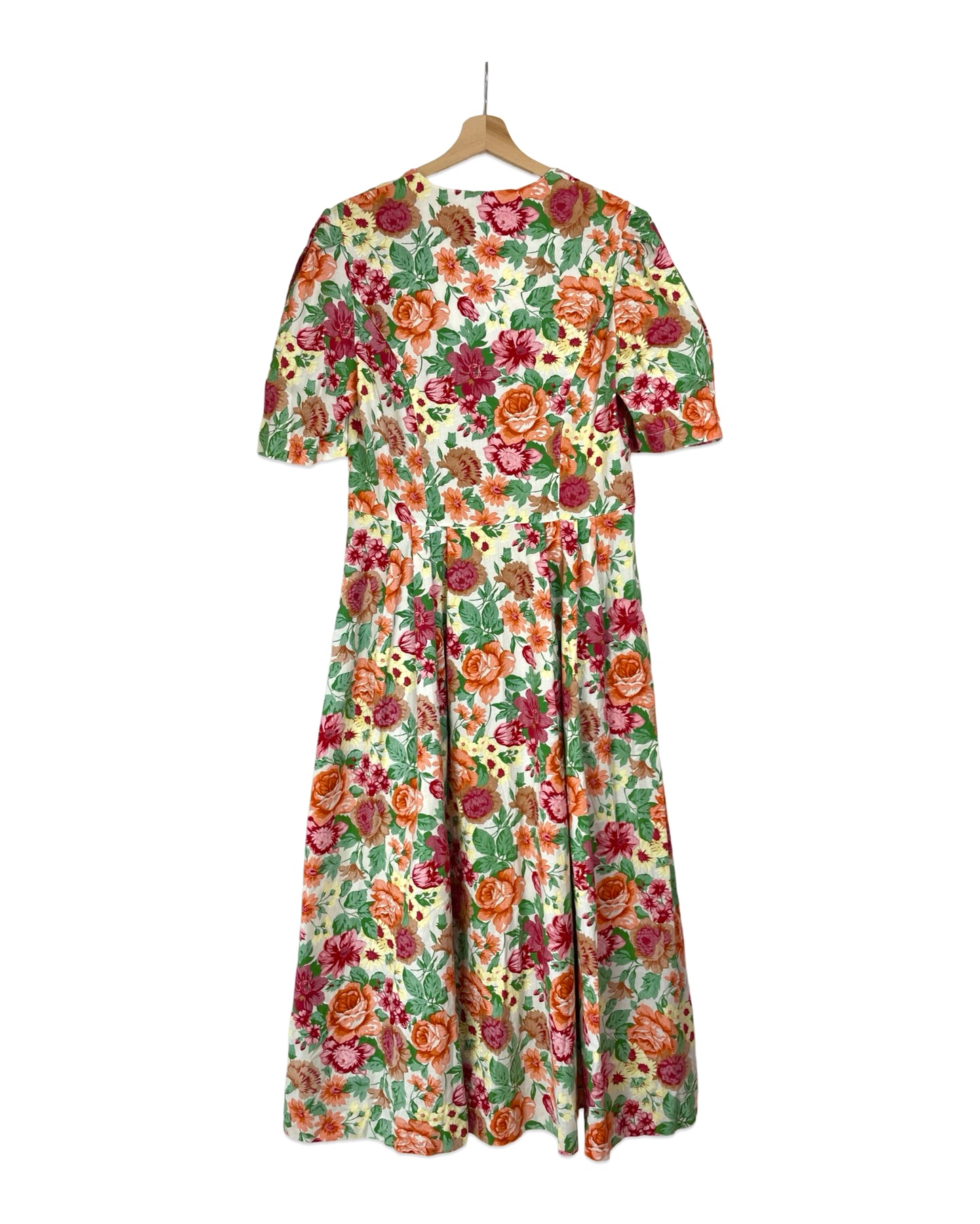 Bloemenjurk met pofmouwen - M/L