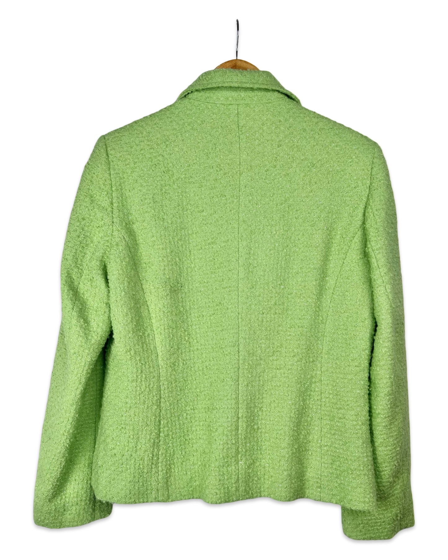 Vintage groene bouclé blazer - M/L