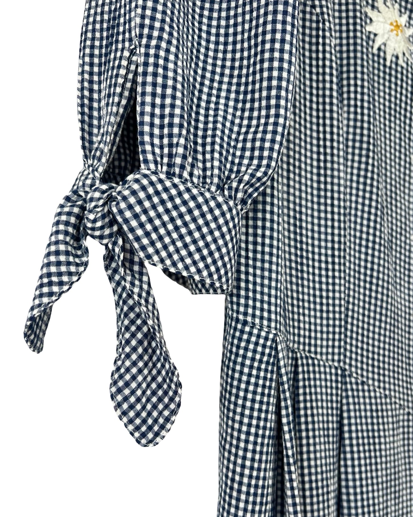 Oostenrijkse gingham jurk met madeliefjes - M