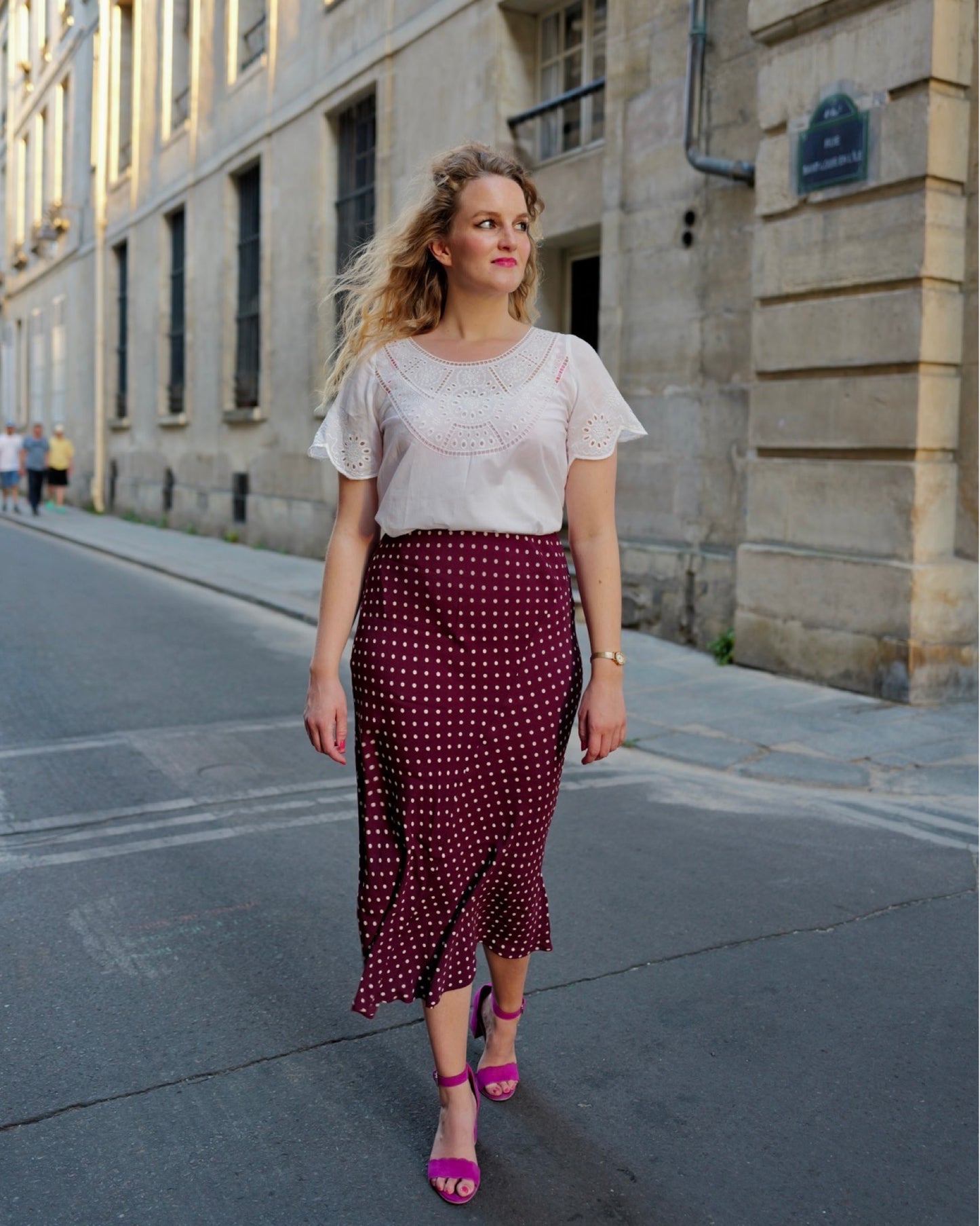 Viscose midirok met stippen - M