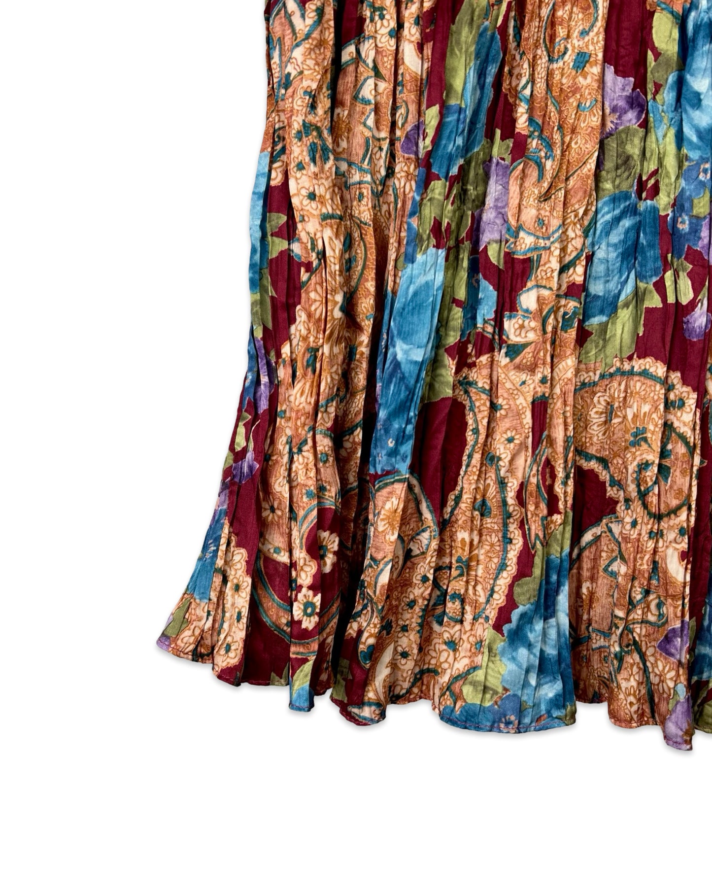 Paisley midirok met bloemen - S