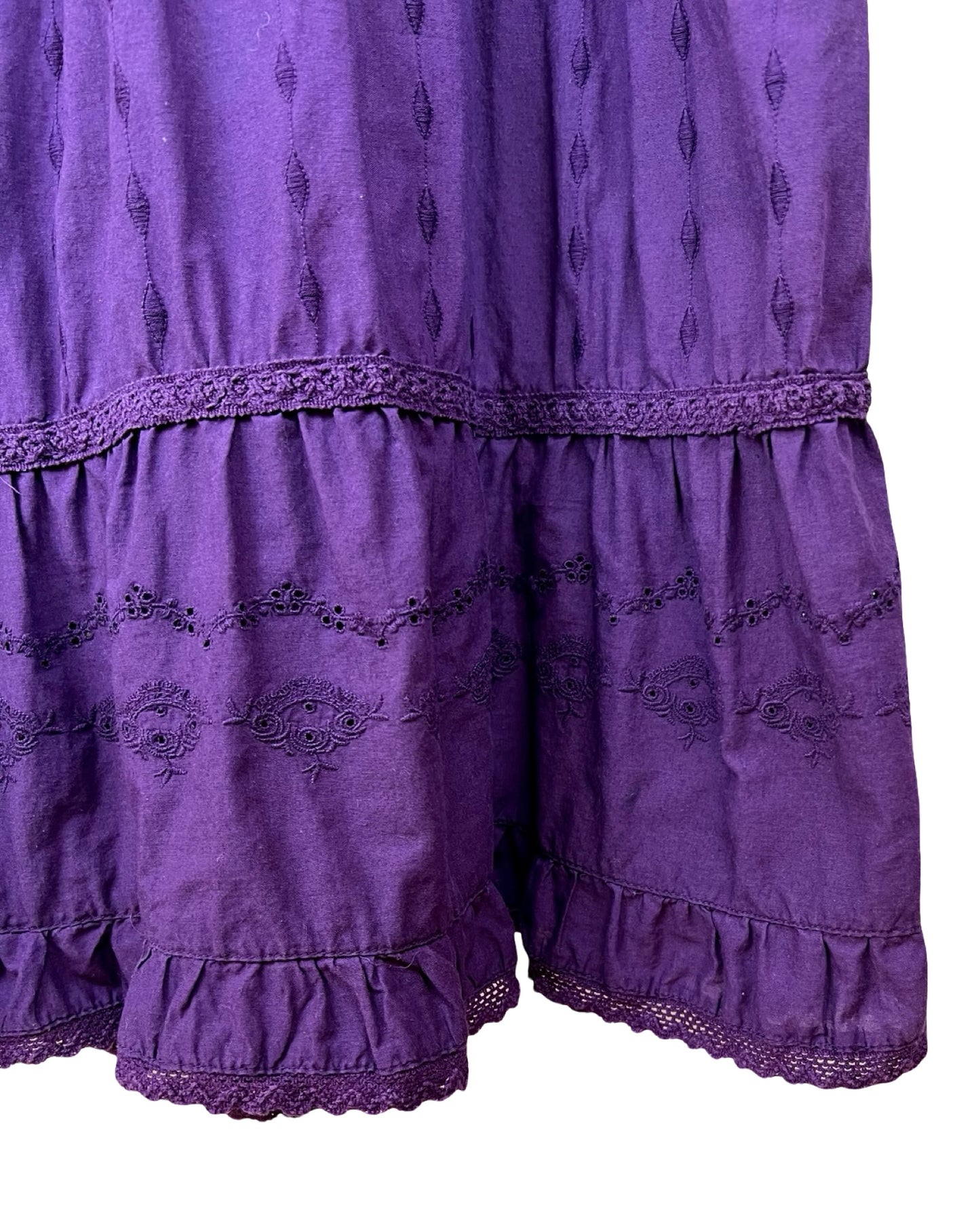 Bohemian vintage maxirok met stroken - L