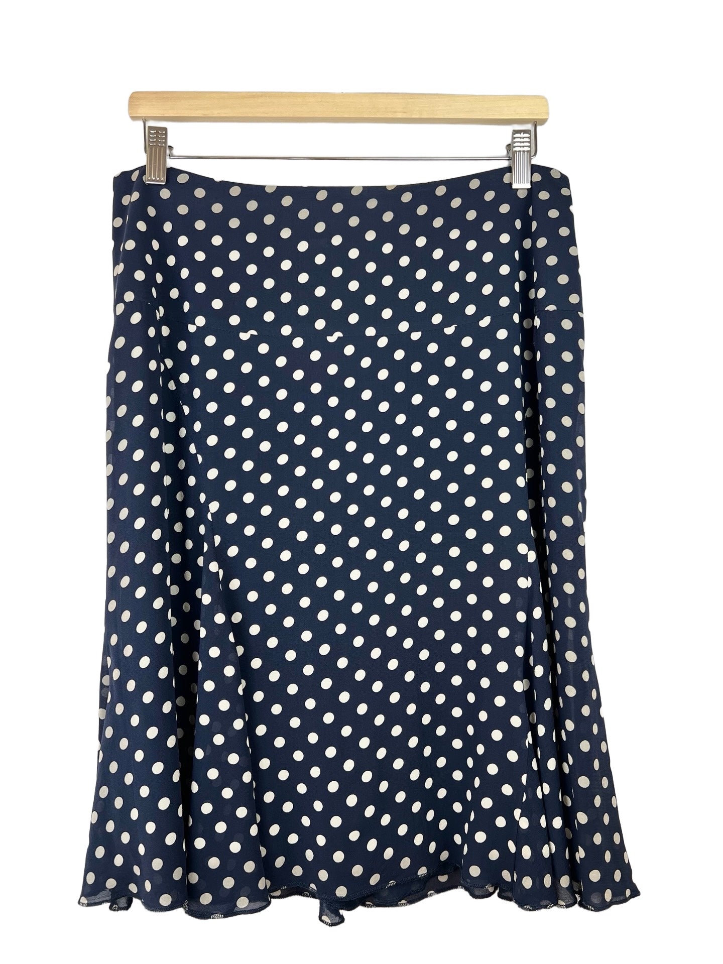 Vintage zijden polkadot rok - L