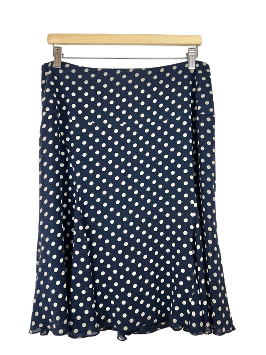 Vintage zijden polkadot rok - L
