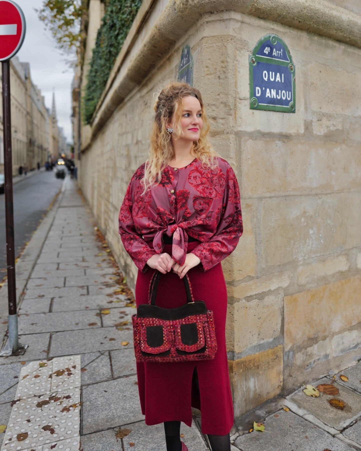 Vintage bouclé handtas