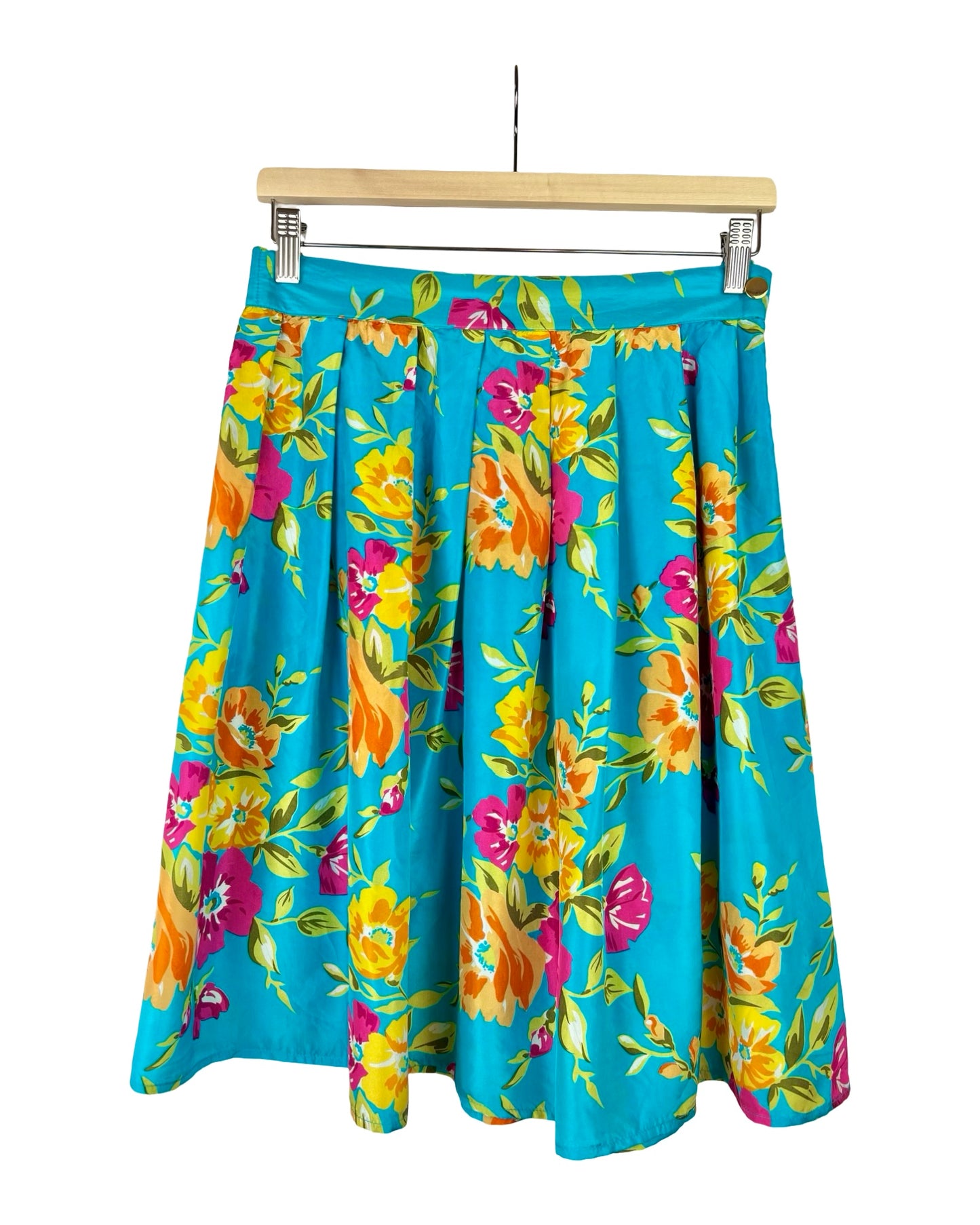 Zijden vintage bloemenrok - S/M