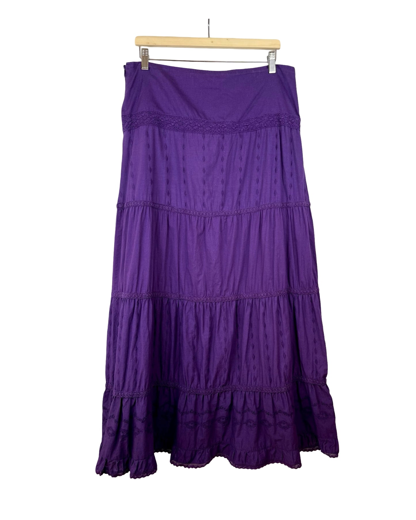 Bohemian vintage maxirok met stroken - L