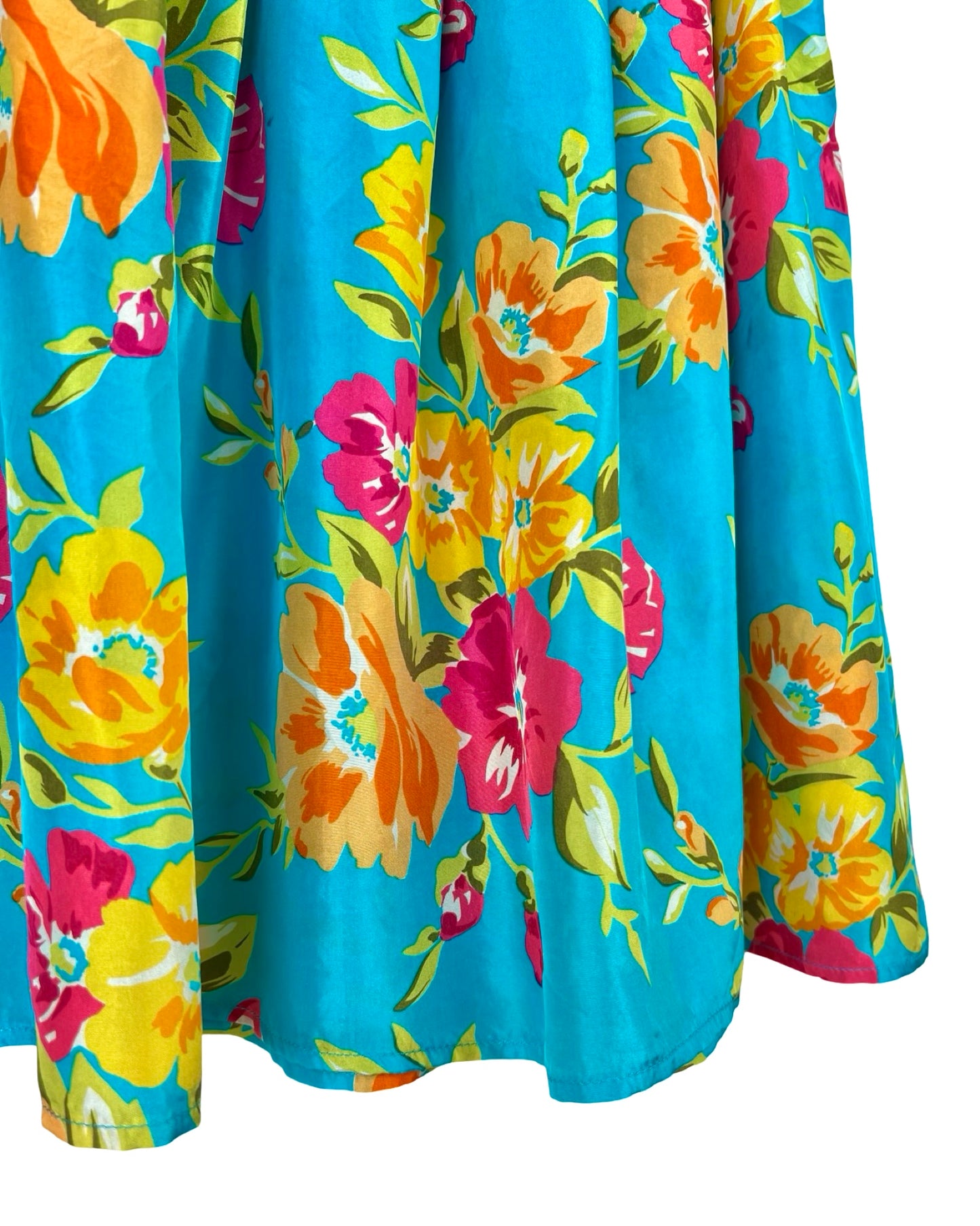 Zijden vintage bloemenrok - S/M