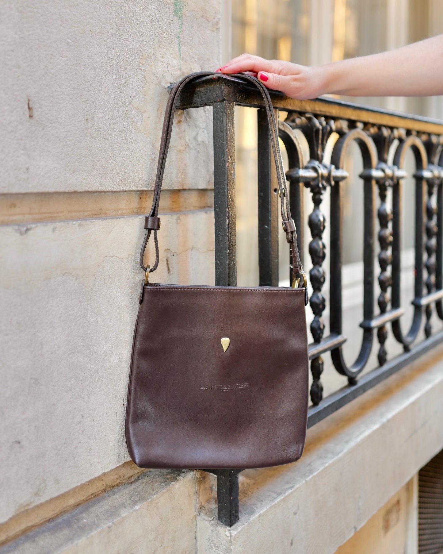 Chocolade bruine leren tas Lancaster