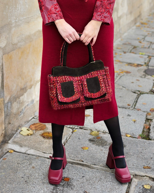 Vintage bouclé handtas