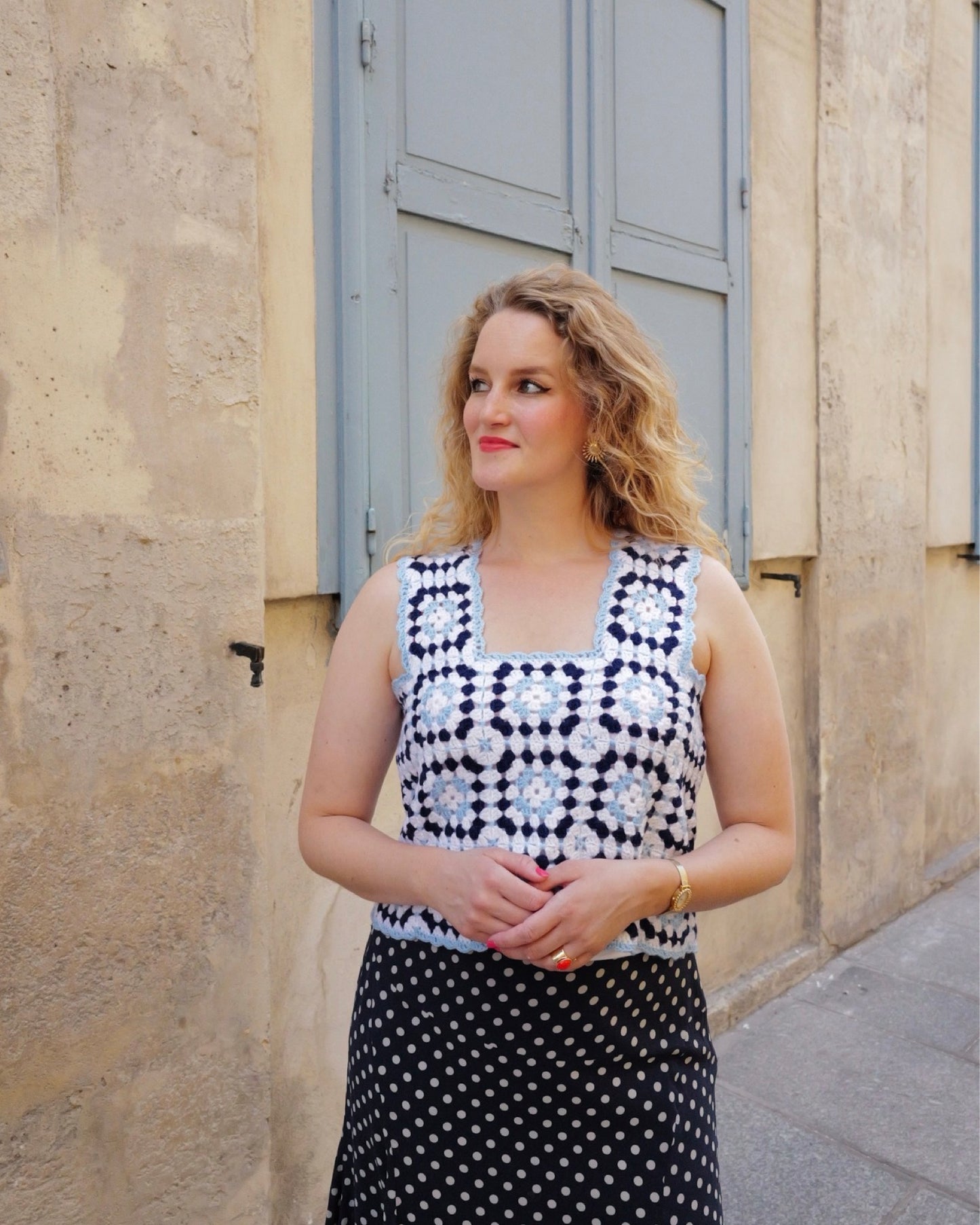 Vintage crochet top 70s - M/L