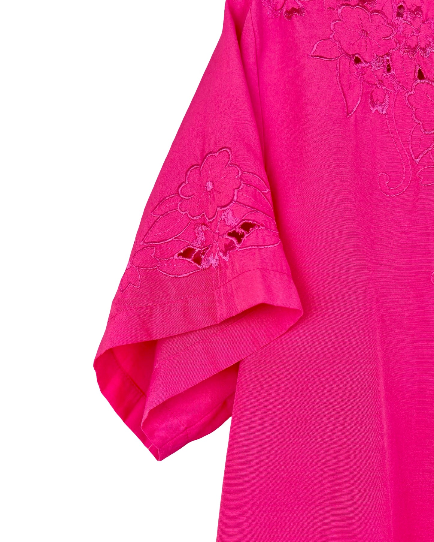 Vintage felroze opengewerkte blouse - L