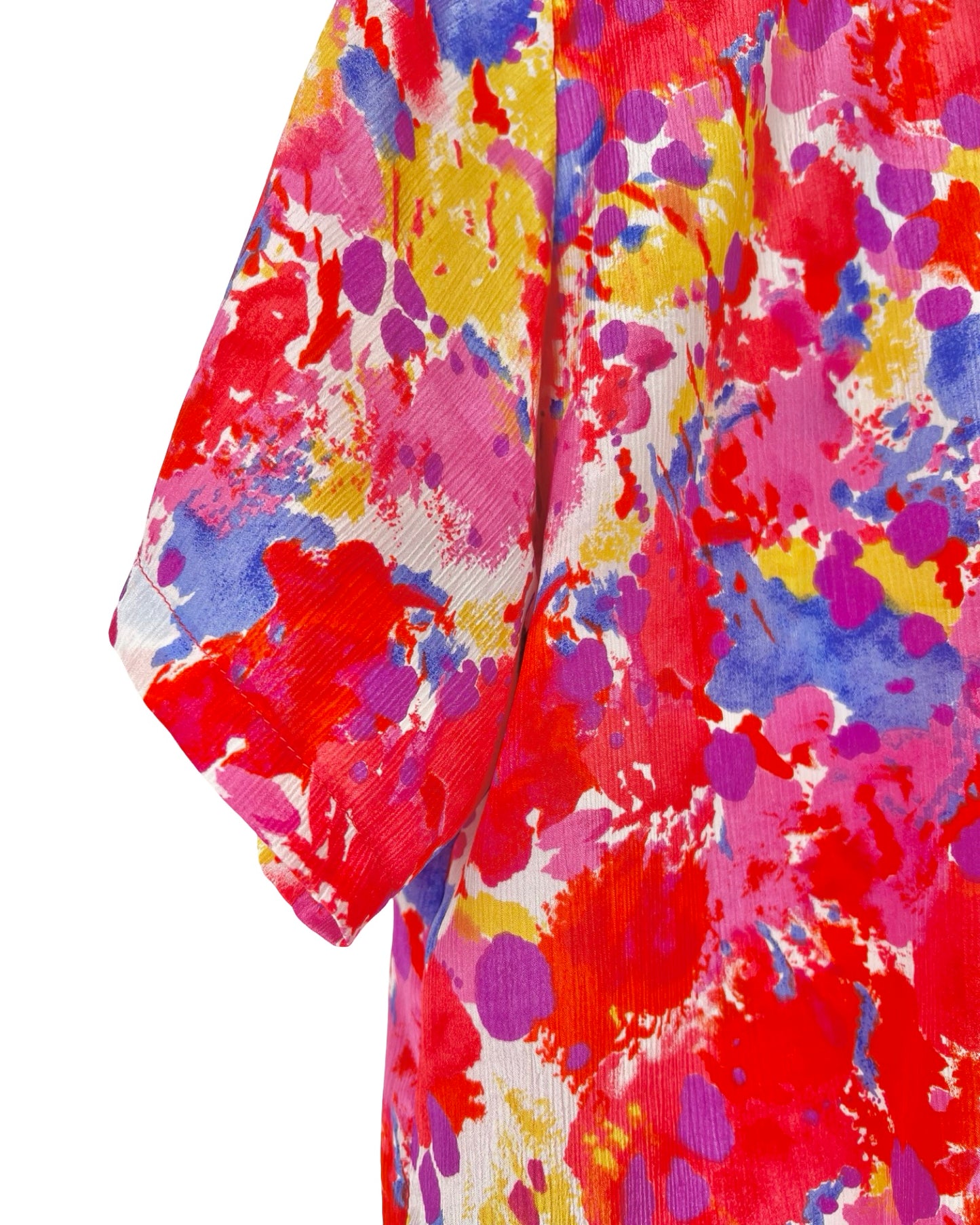 Vintage blouse met arty print - L