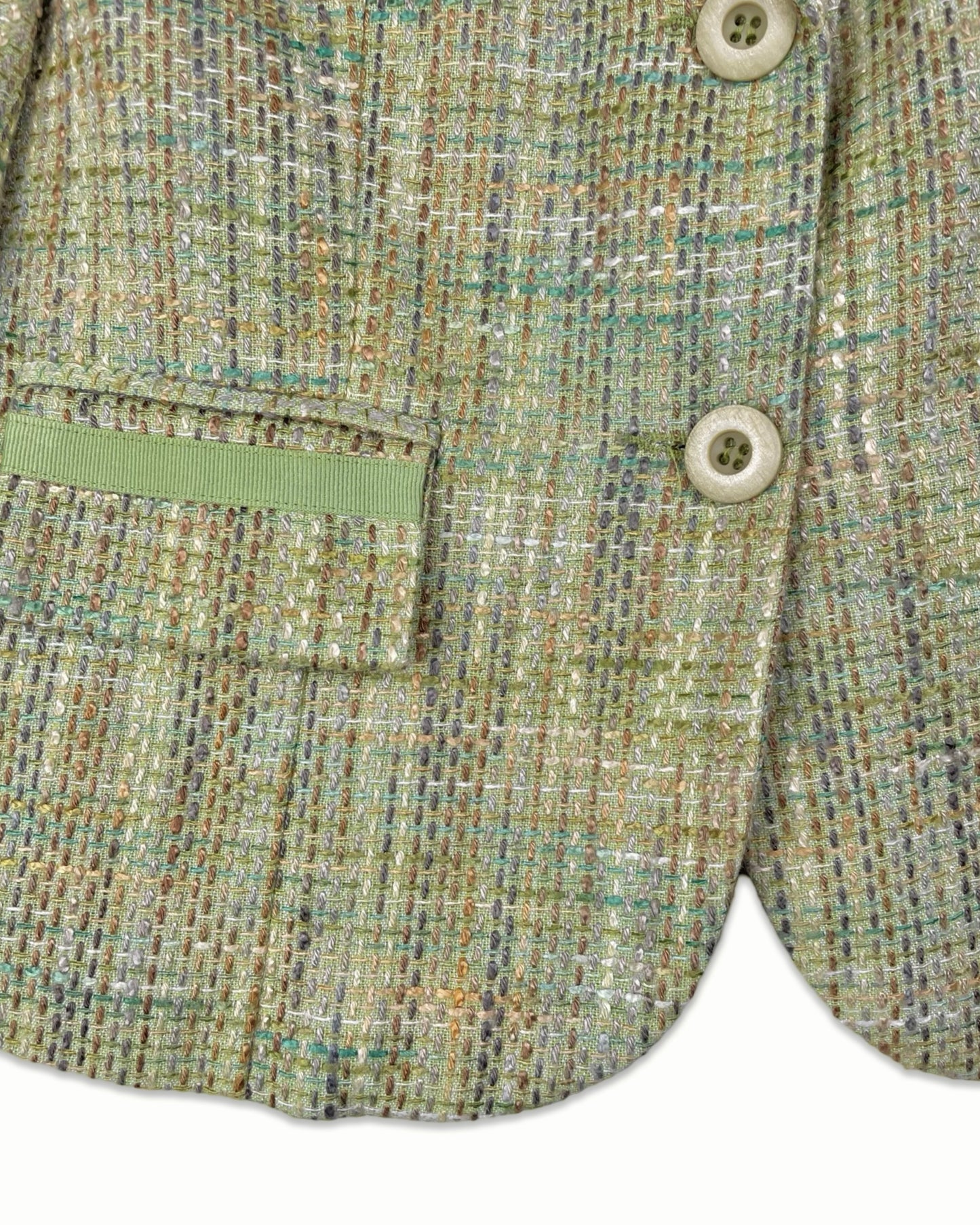 Groene tweed blazer - XS