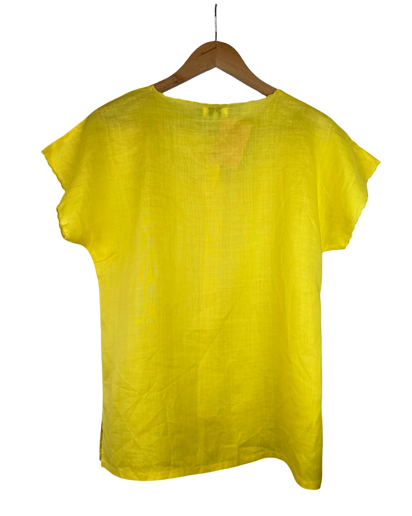 Opengewerkte vintage linnen blouse - S/M