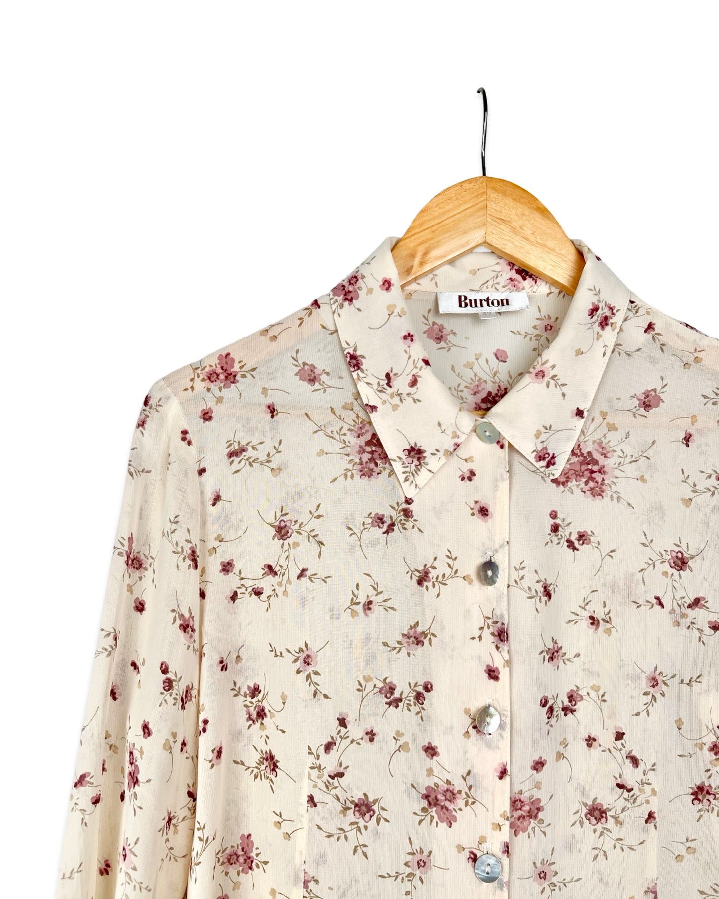 Vintage blouse met bloemenprint - M