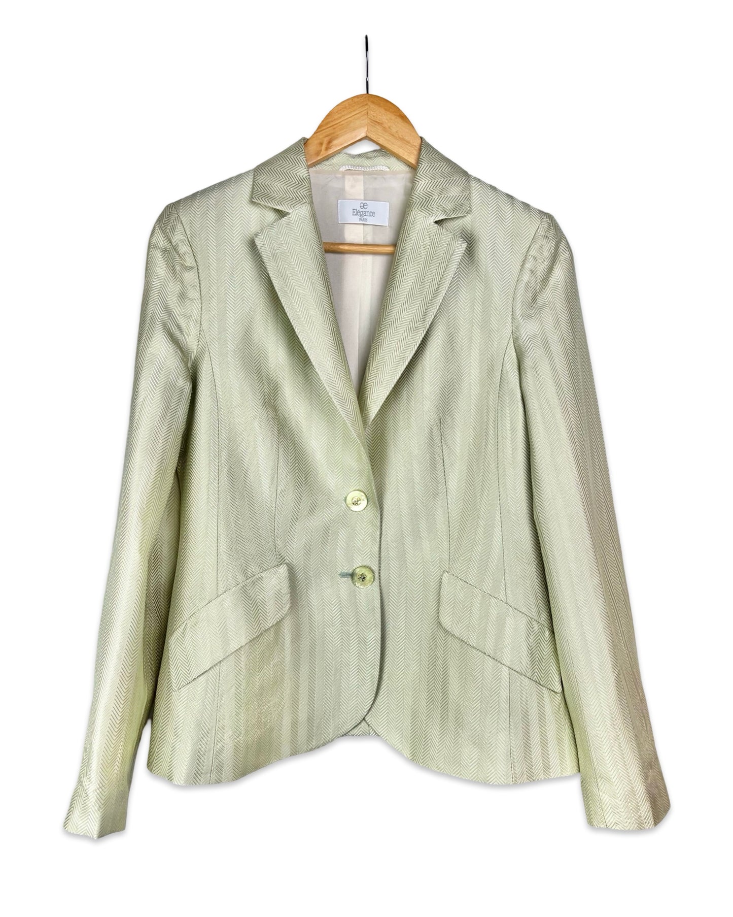 Pistache groene zijden blazer -  S