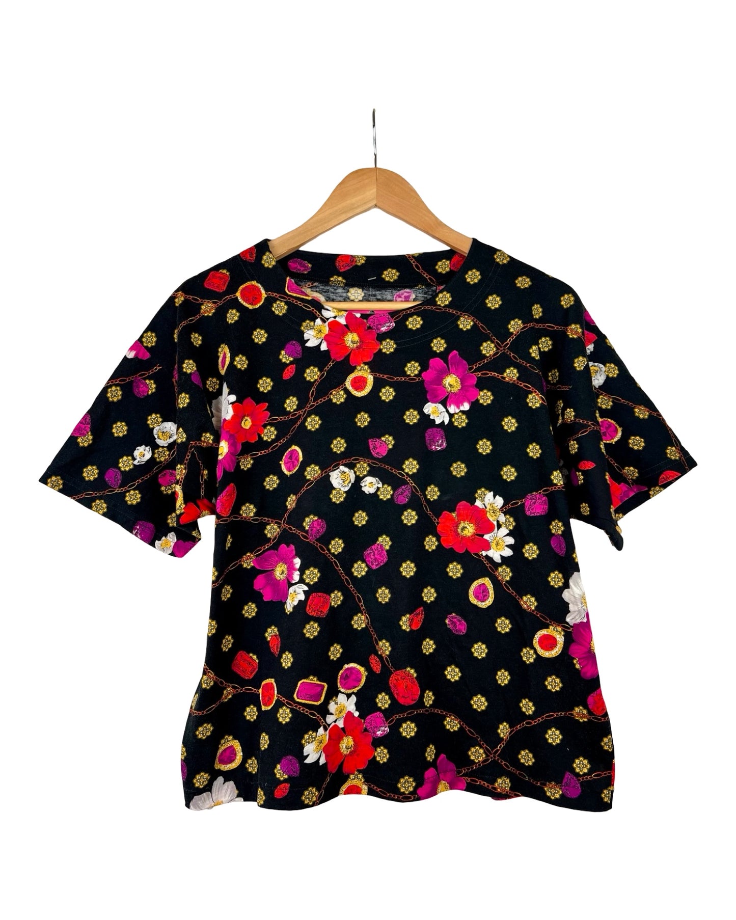 Vintage T-shirt met bloemen - M