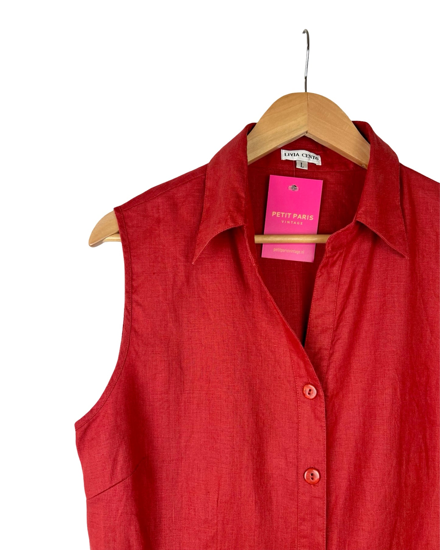 Vintage bordeaux linnen top - M/L