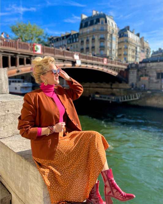 Vintage Cognac blazer - XL - Petit Paris Vintage