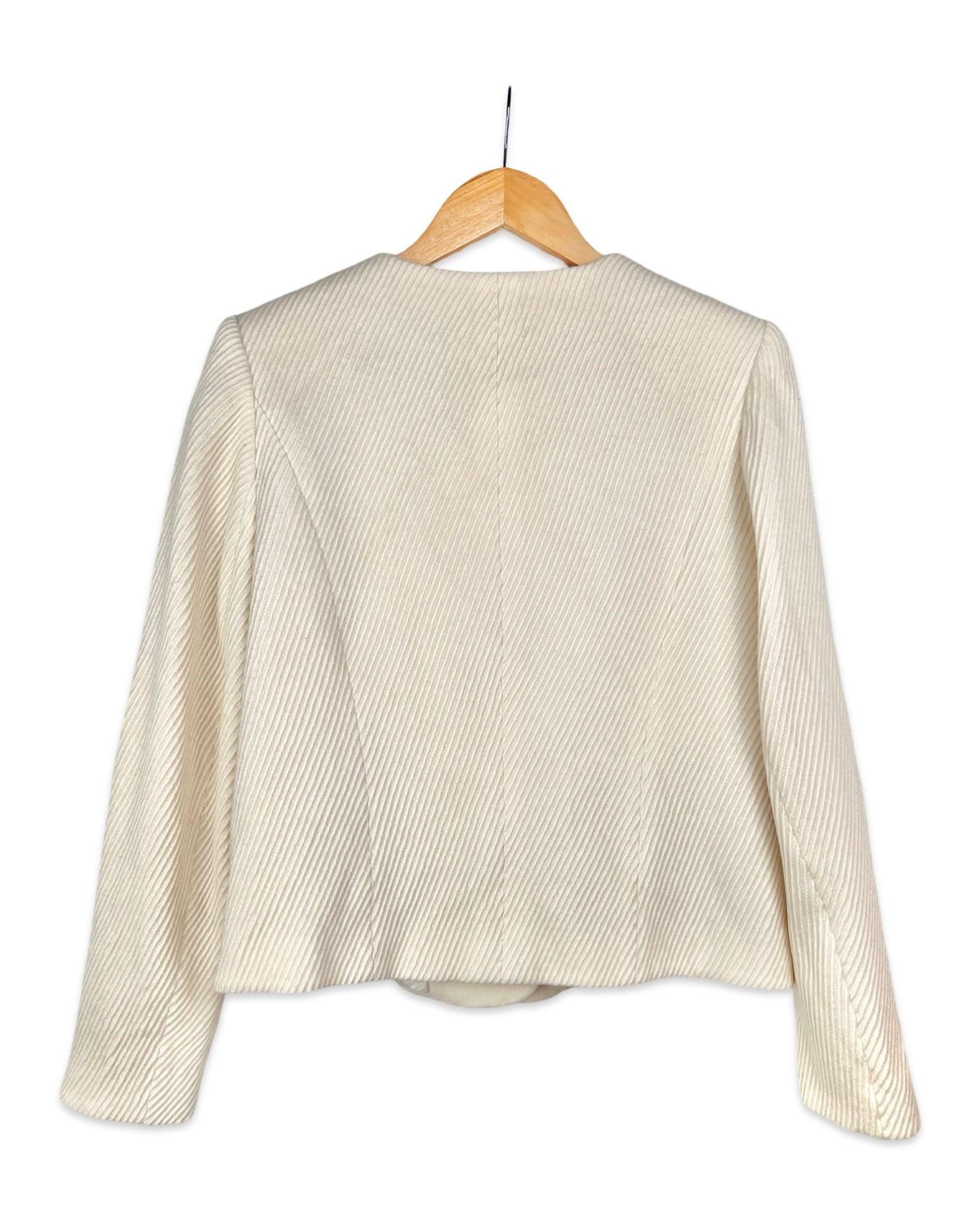 Vintage wollen blazer met parelmoer knopen - M