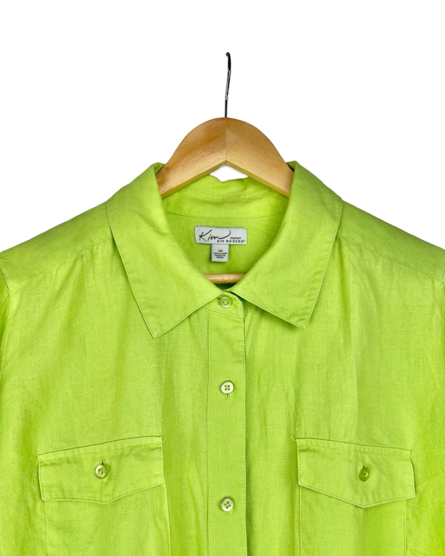 Groene linnen blouse - XL