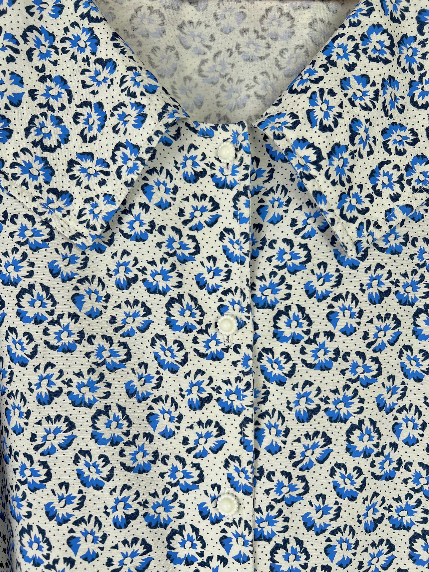 Vintage blouse met kraag en pofmouwen - XXL