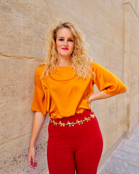 Okergele top - M