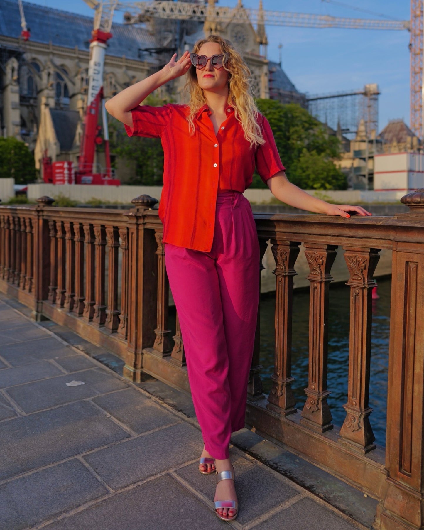 Fuchsia pantalon - S
