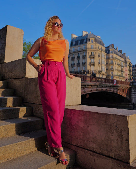 Fuchsia pantalon - S