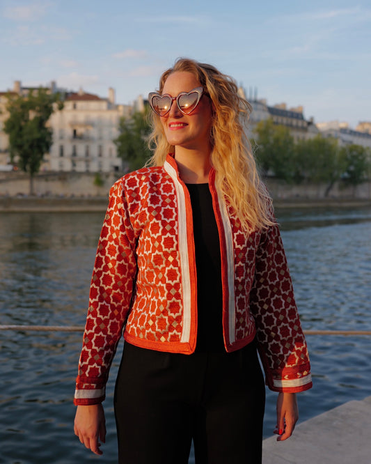 Marrakesh korte blazer oranje - S