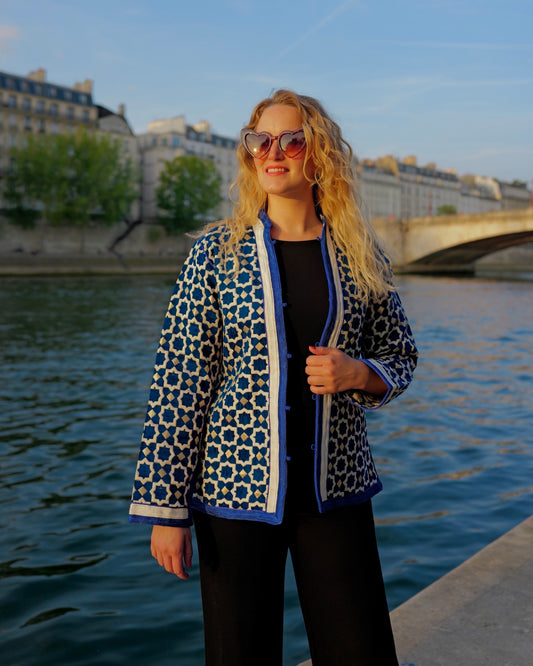 Marrakesh lange blazer petrol - M