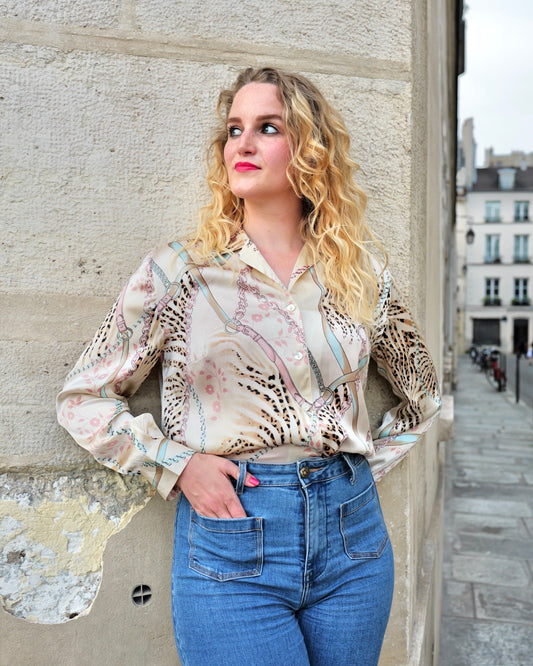 Zijden blouse - L