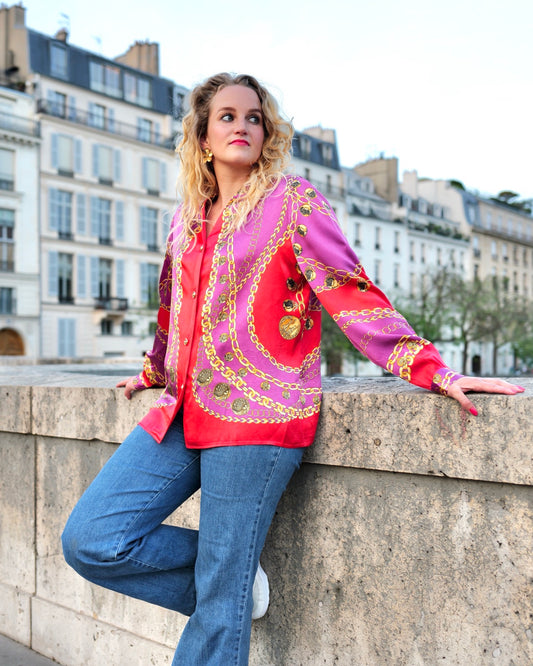 Jewel print blouse - XL