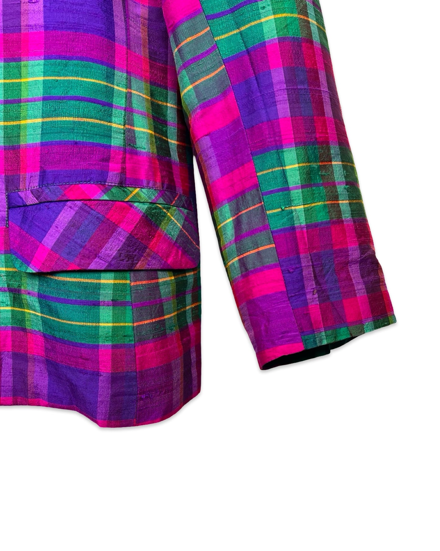 Zijden blazer met ruit - S