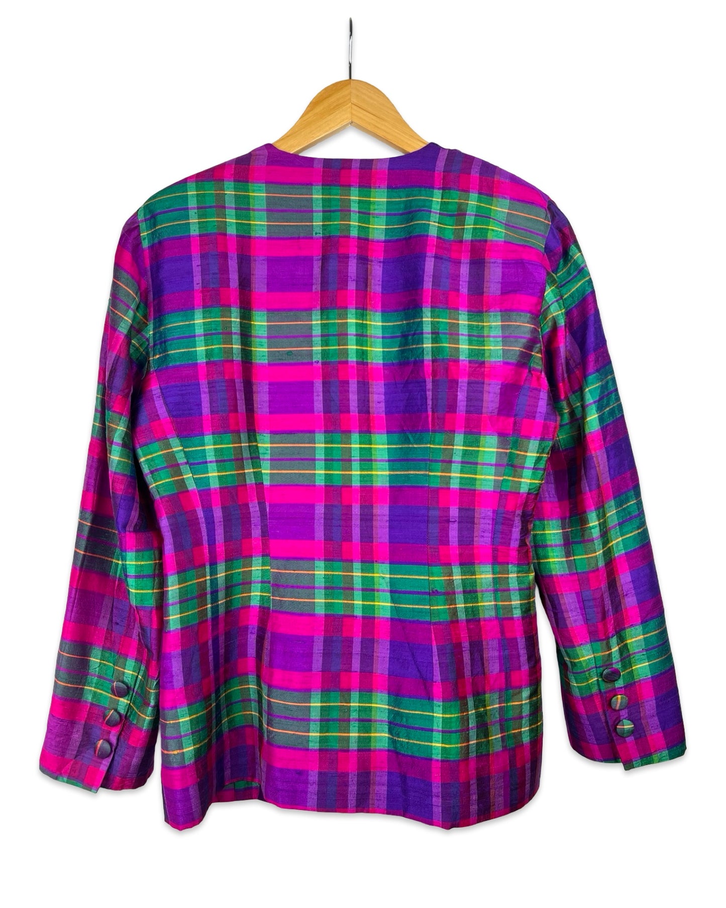 Zijden blazer met ruit - S