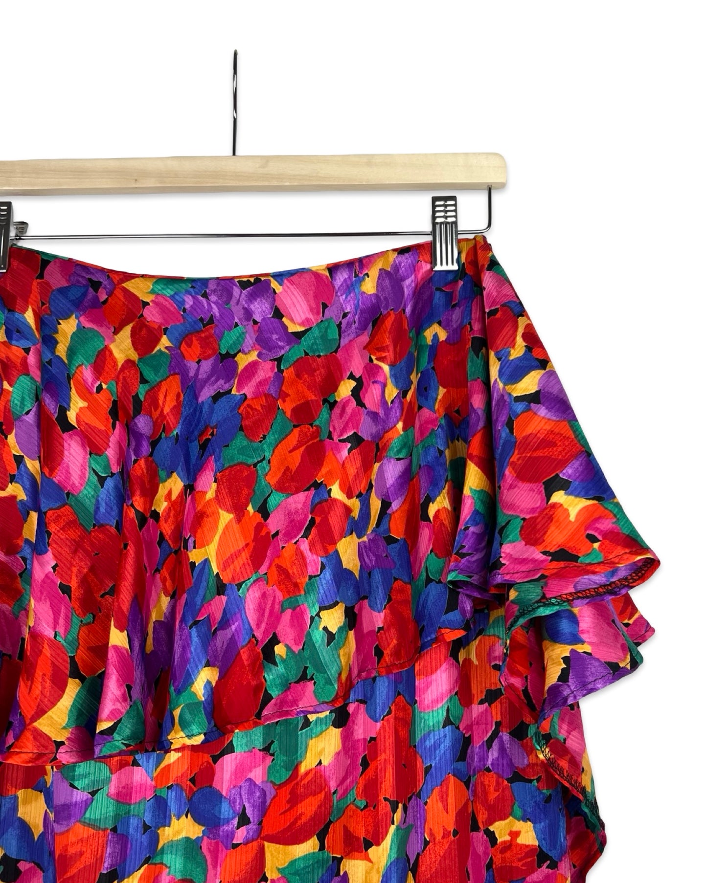 Multicolor rok met volant - M
