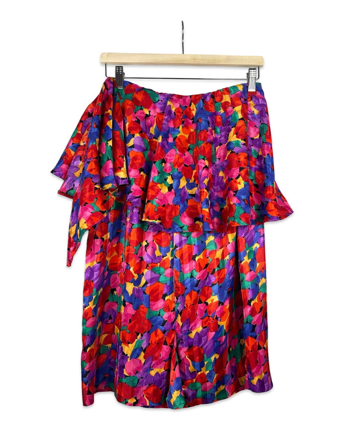 Multicolor rok met volant - M