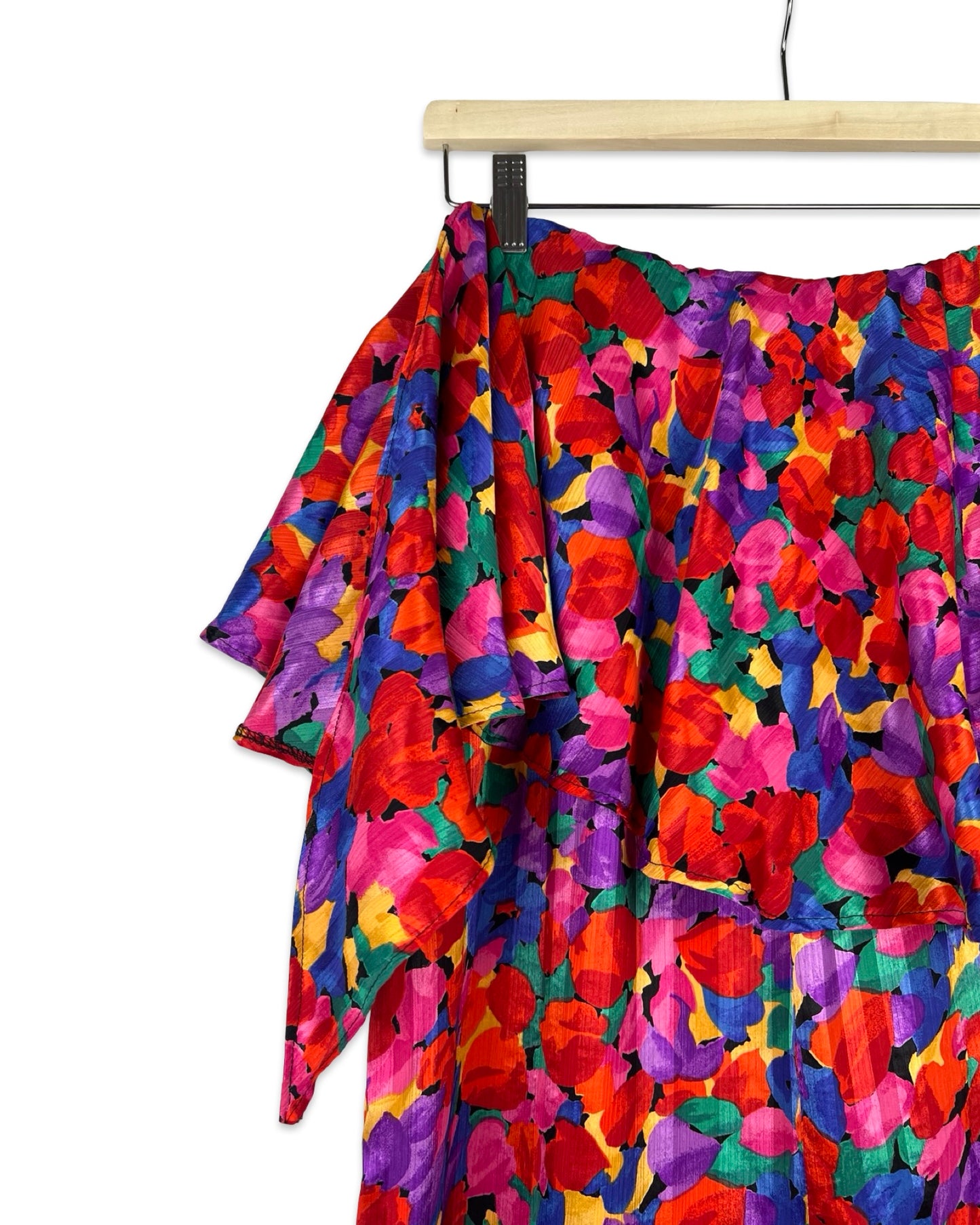 Multicolor rok met volant - M