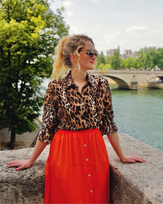Leopard viscose blouse - S/M