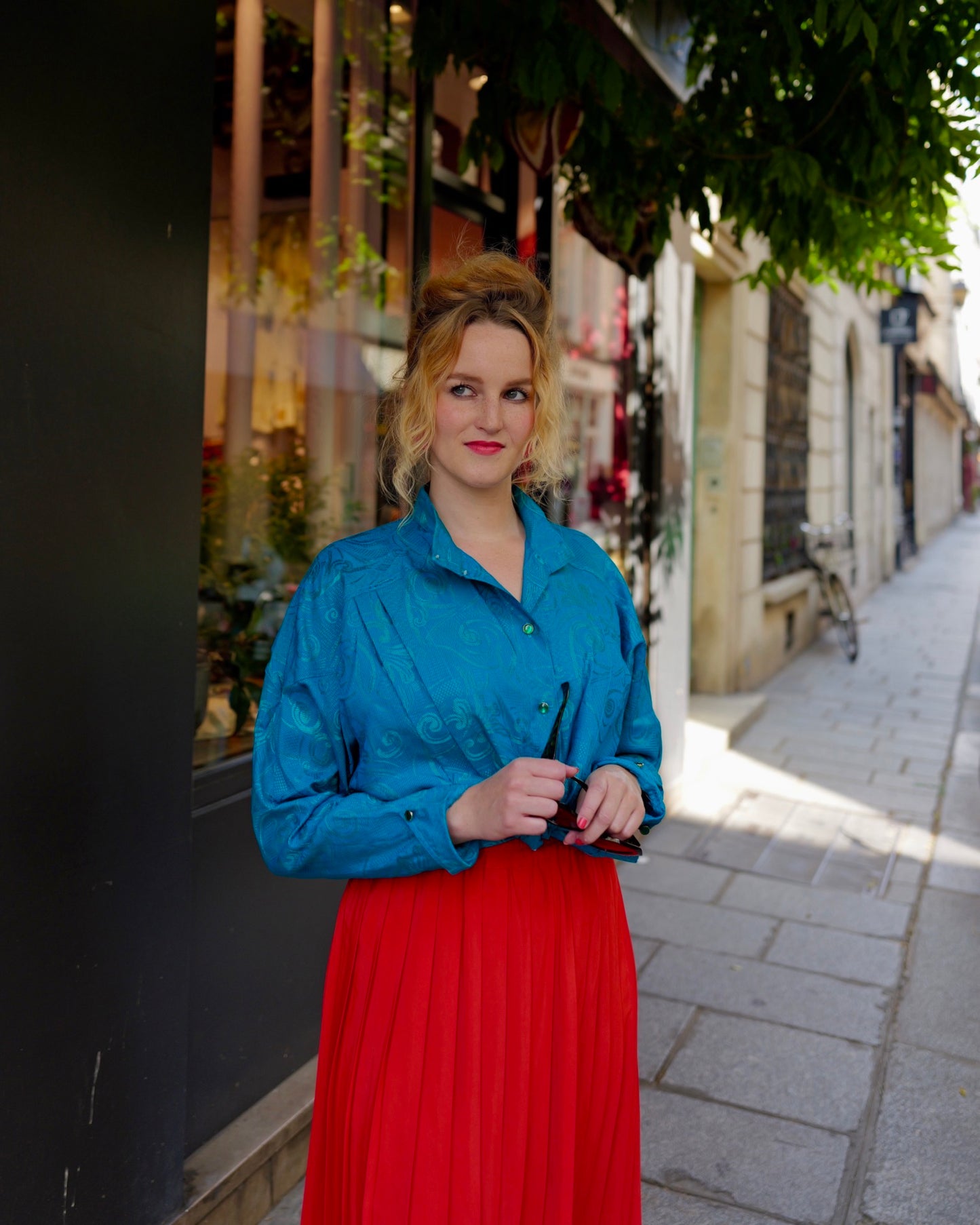 Turquoise blouse - L