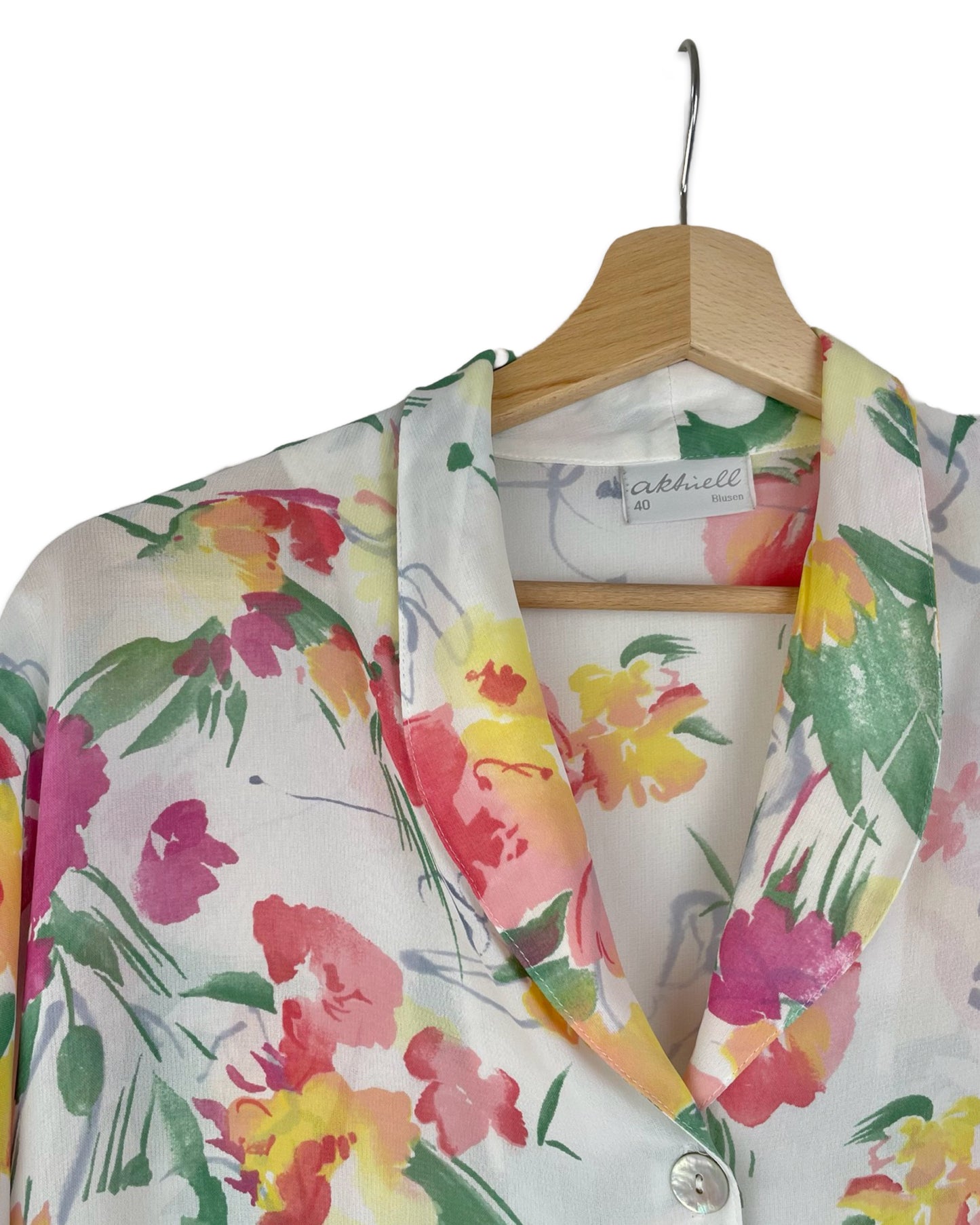 Gebloemde blouse - L