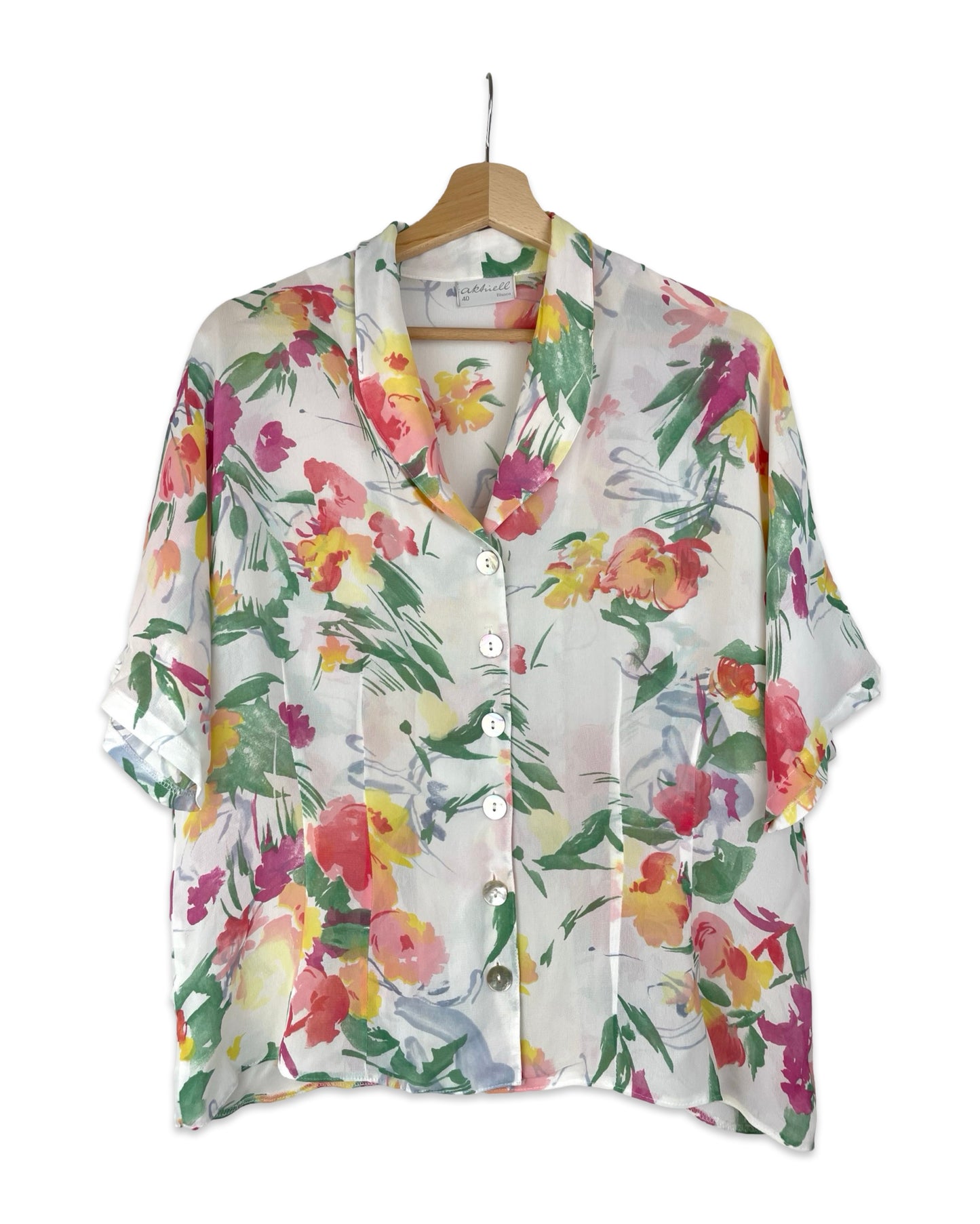 Gebloemde blouse - L