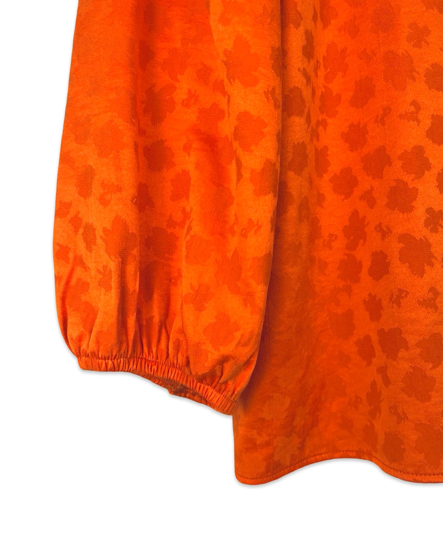 Oranje blouse met pofmouwen - S