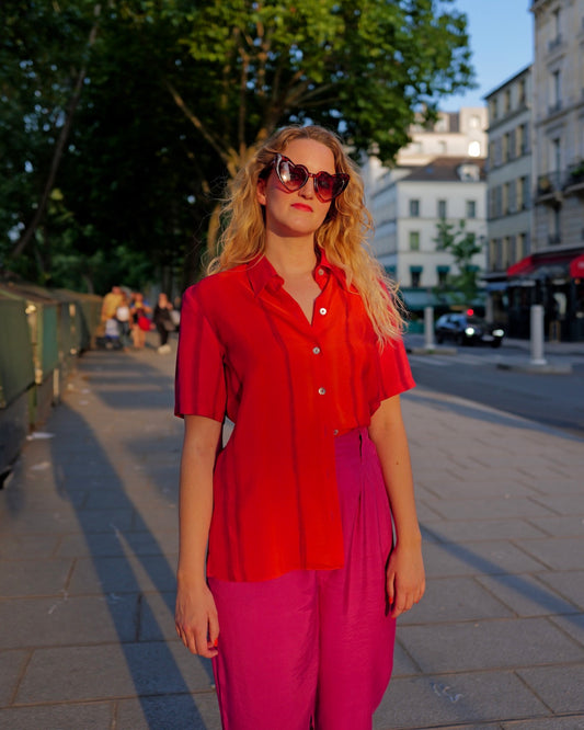 Rode blouse - M