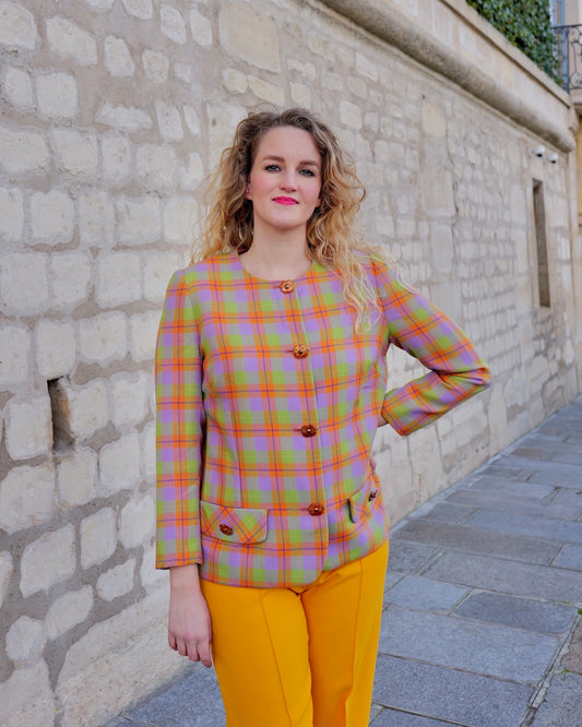 Checked wool vintage blazer - S/M