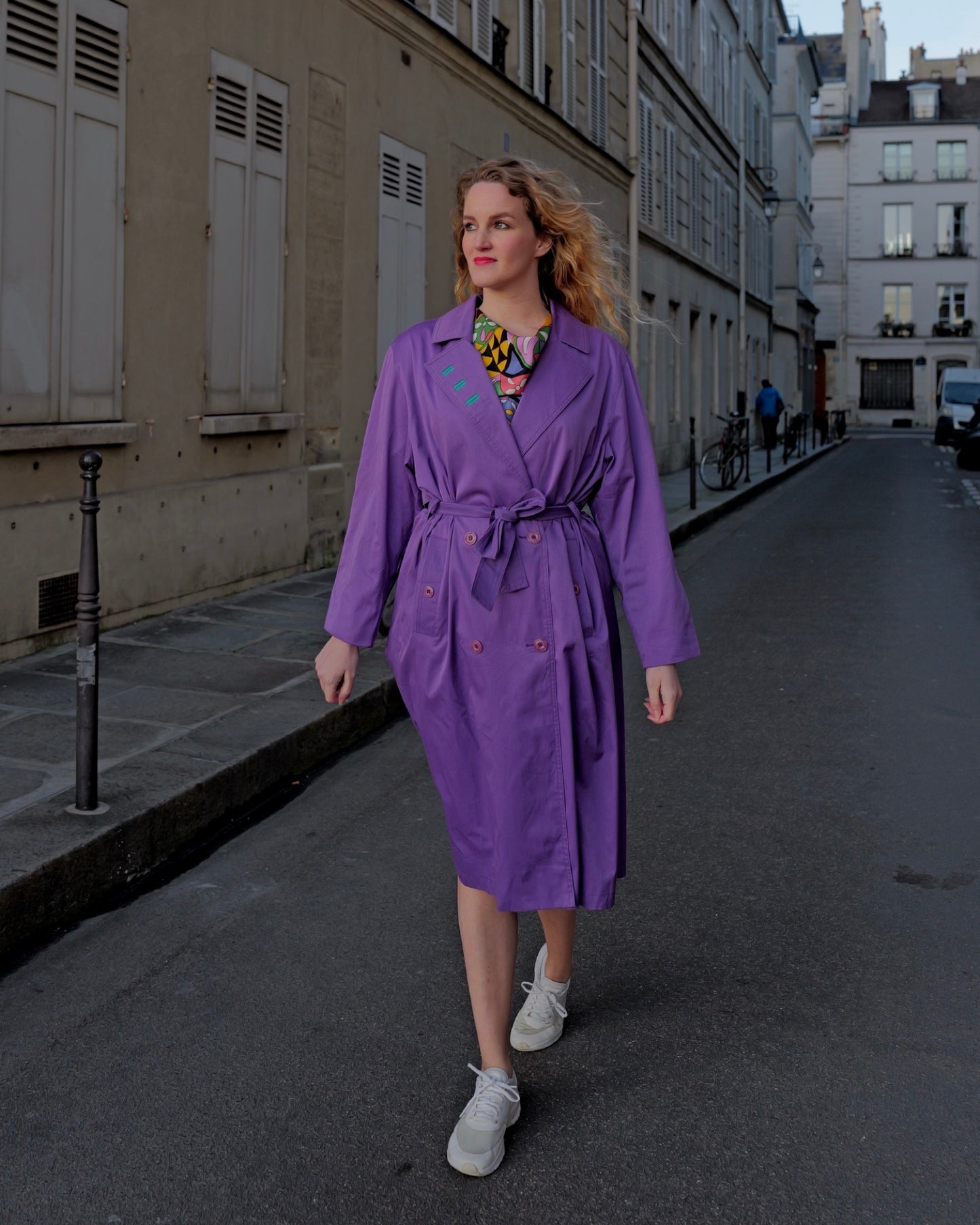 Purple vintage trench coat - M/L