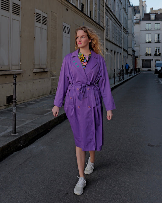 Purple vintage trench coat - M/L