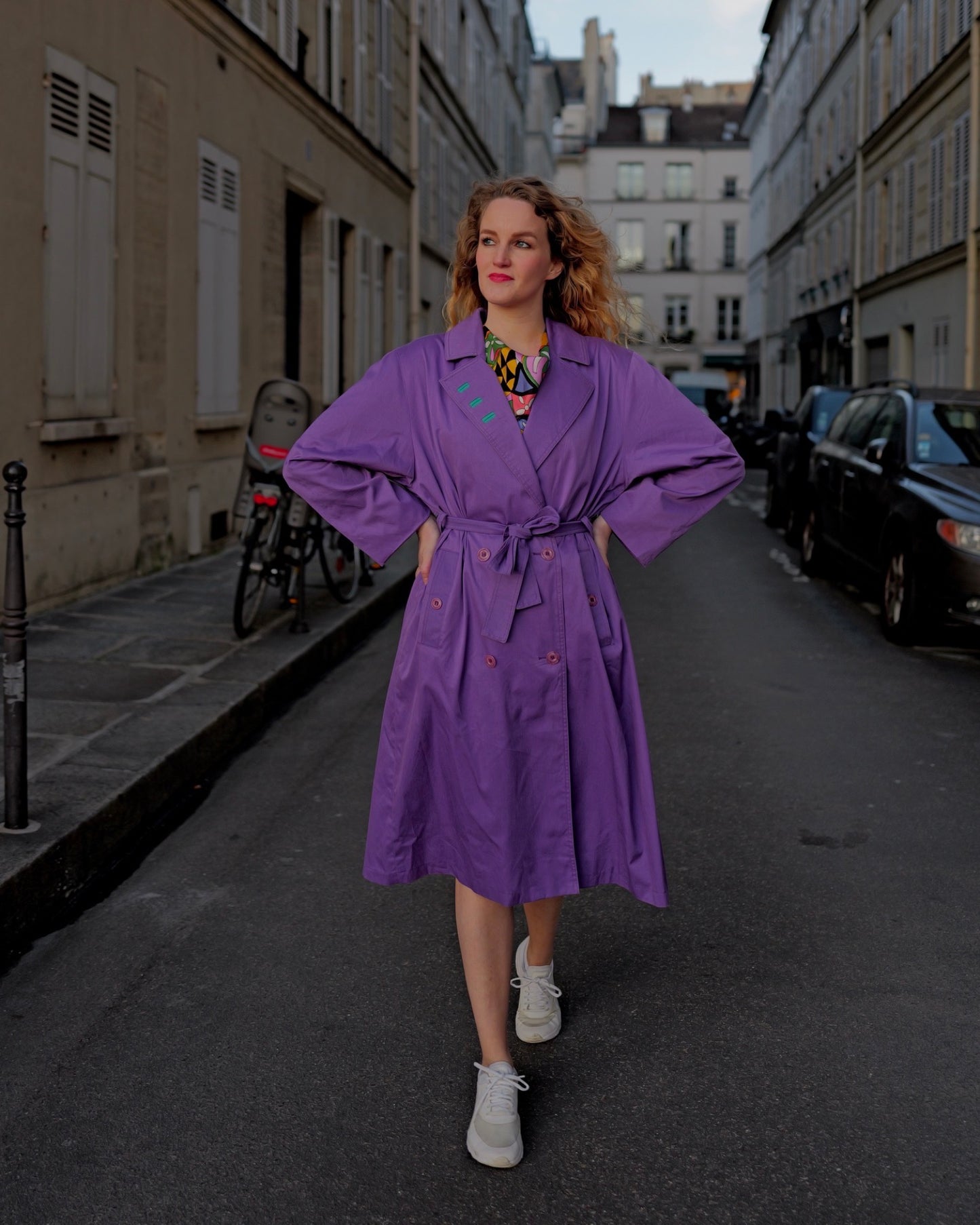 Purple vintage trench coat - M/L